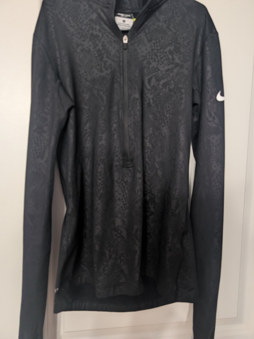 Nike Women’s Black Long Sleeve Zip-Front Top Size S